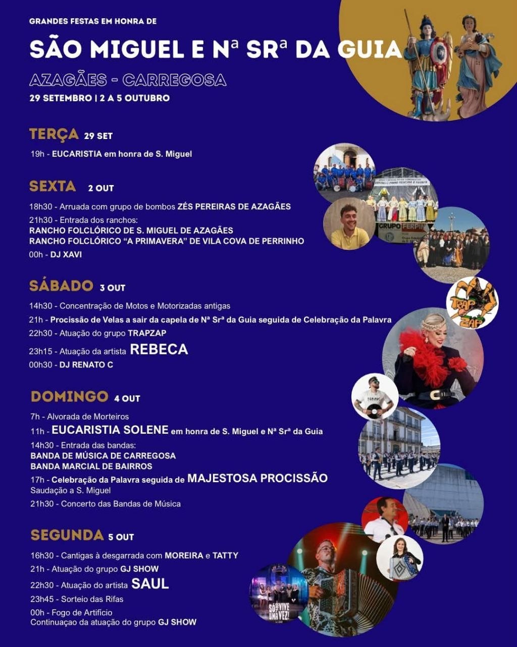 Cartaz de Grandes Festas em Honra de São Miguel e Nª Srª da Guia