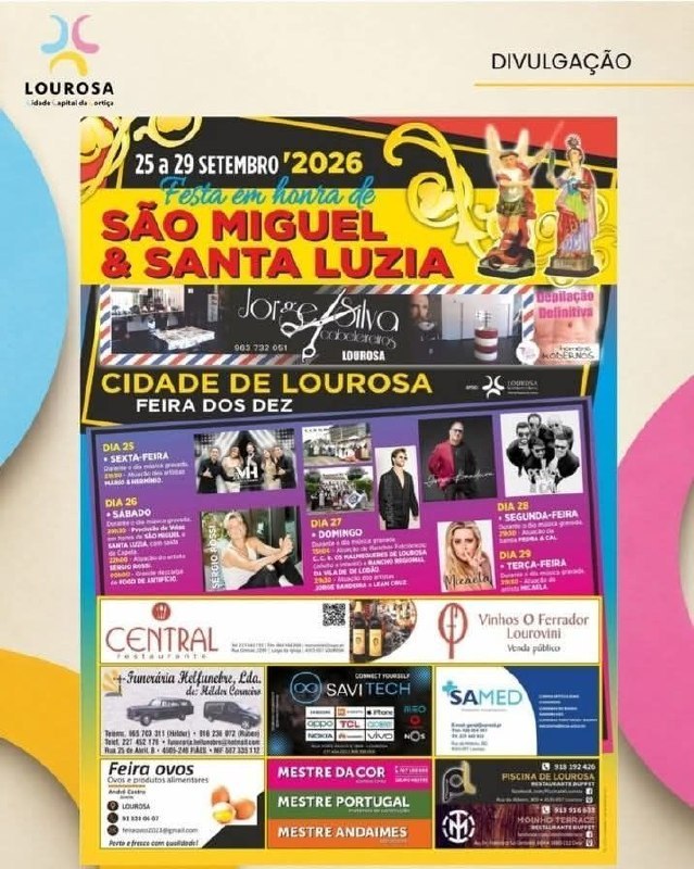 Cartaz de Festa em honra de São Miguel & Santa Luzia