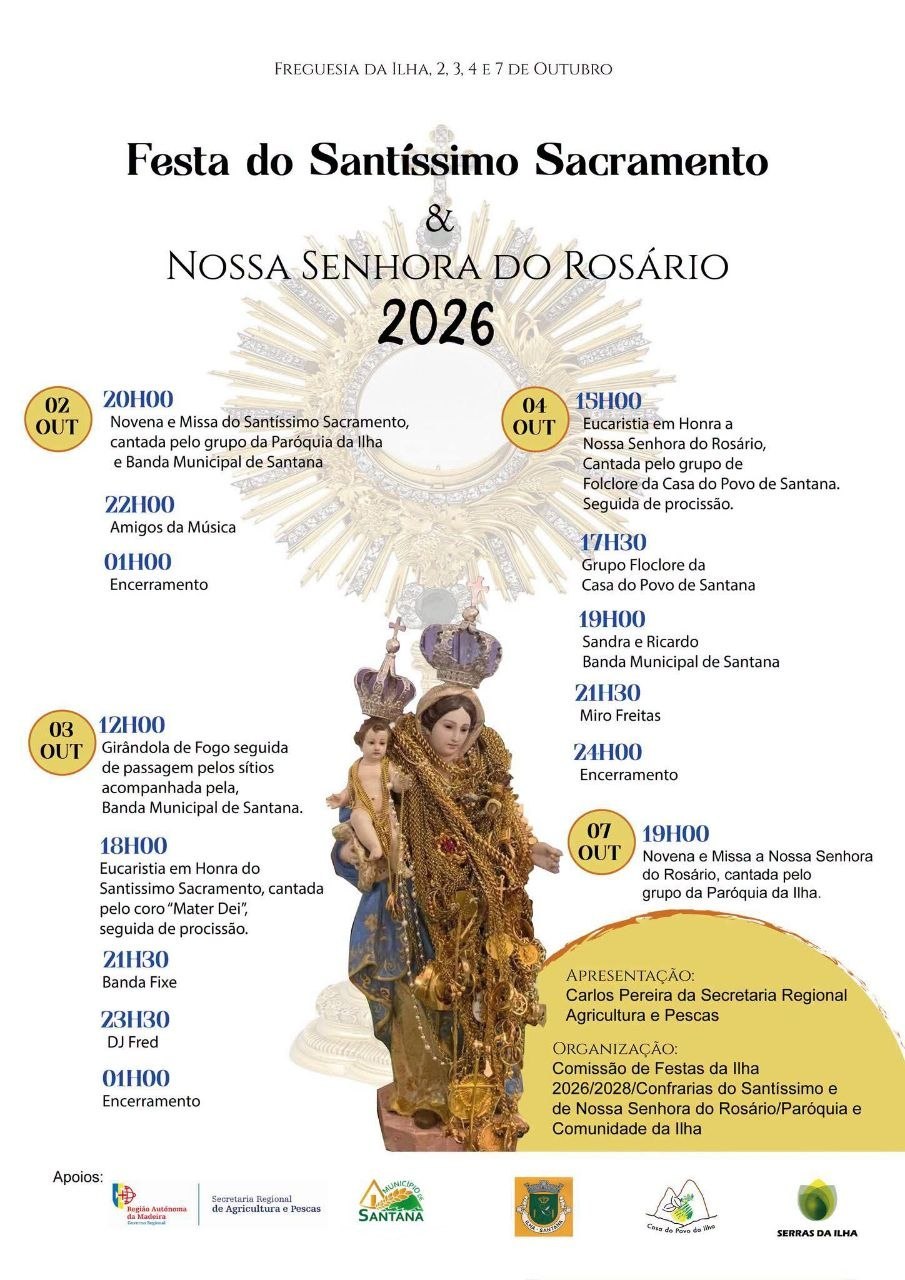 Cartaz de Festa do Santíssimo Sacramento & Nossa Senhora do Rosário