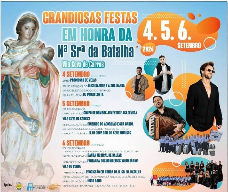 Cartaz de Grandiosas Festas em Honra da Nª Srª da Batalha