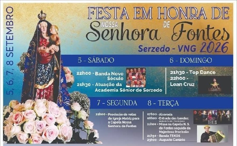 Cartaz de Festa em Honra de Nossa Senhora de Fontes