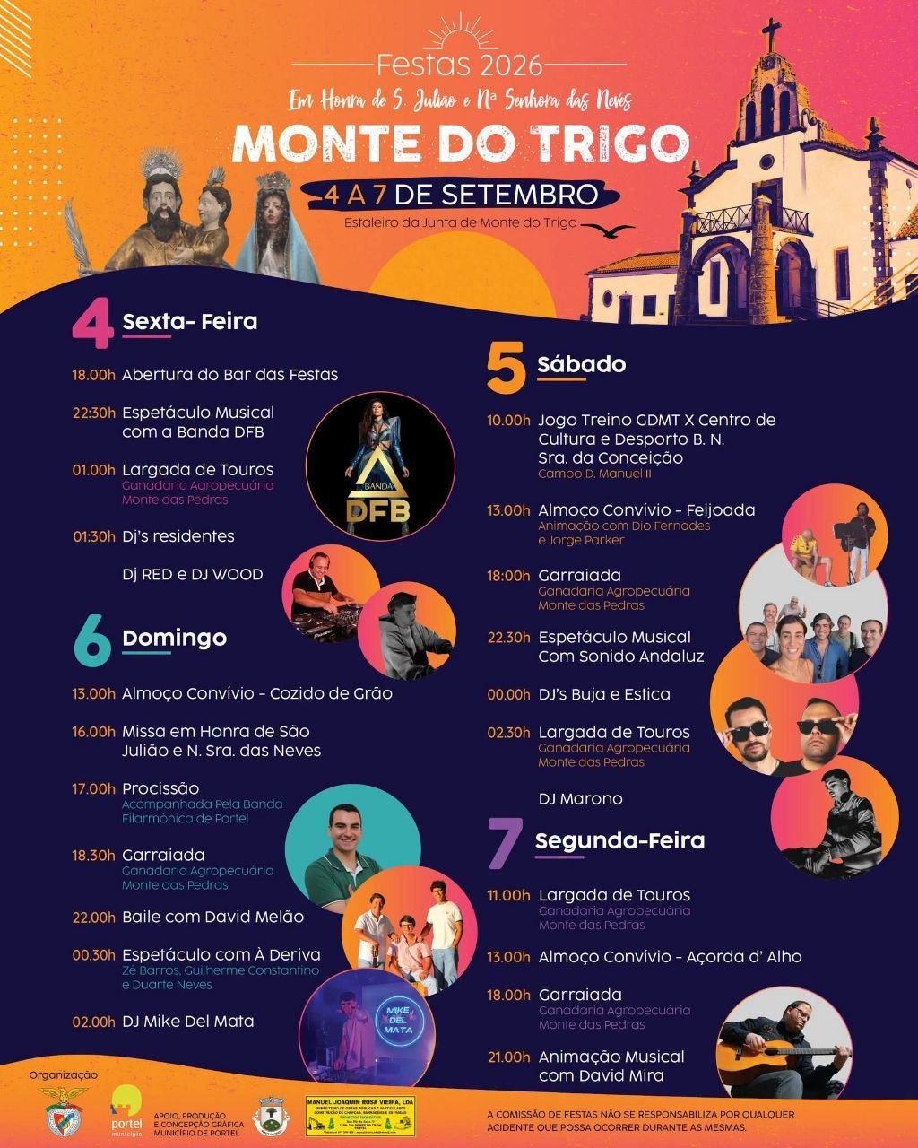 Cartaz de Festas em Honra de S. Julião e Nª Senhora das Neves