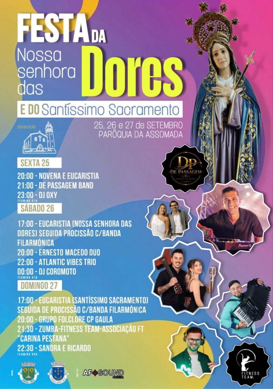 Cartaz de Festa da Nossa Senhora das Dores e do Santíssimo Sacramento